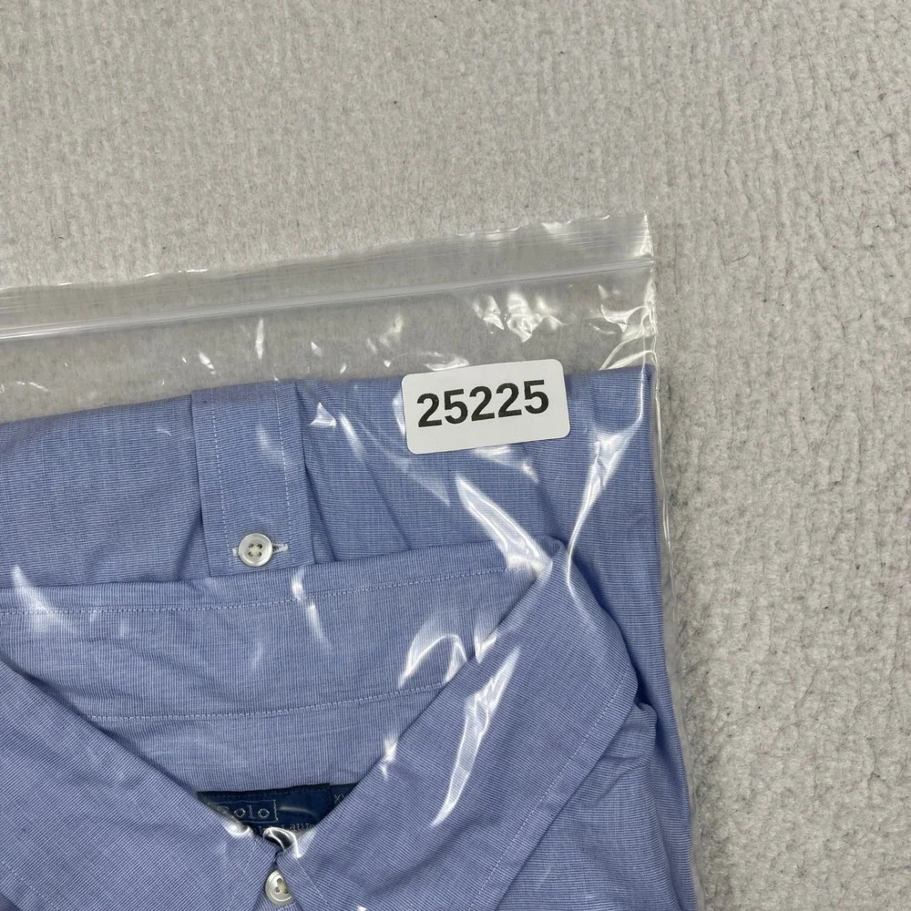 Polo Ralph Lauren Button Down Shirt Mens XXL Blue Oversize Fit End On End Cotton